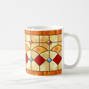 Tasse en verre souillé de faux de Tiffany de styl