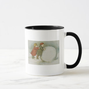 Tasse Enfants roulant des boules de neige