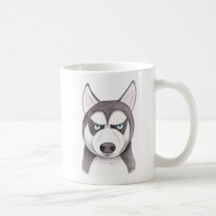 Tasse enrouée heureuse de chien de visage enroué
