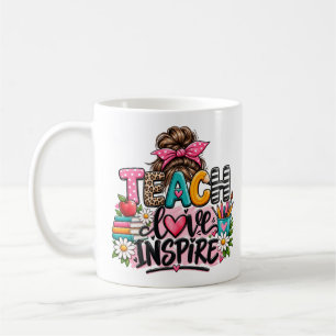 Tasse Enseigner Amour Inspirer Professeur Chignon