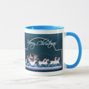 Tasse ENTRAÎNEUR et CHEVAUX de JOYEUX NOËL par SHARON