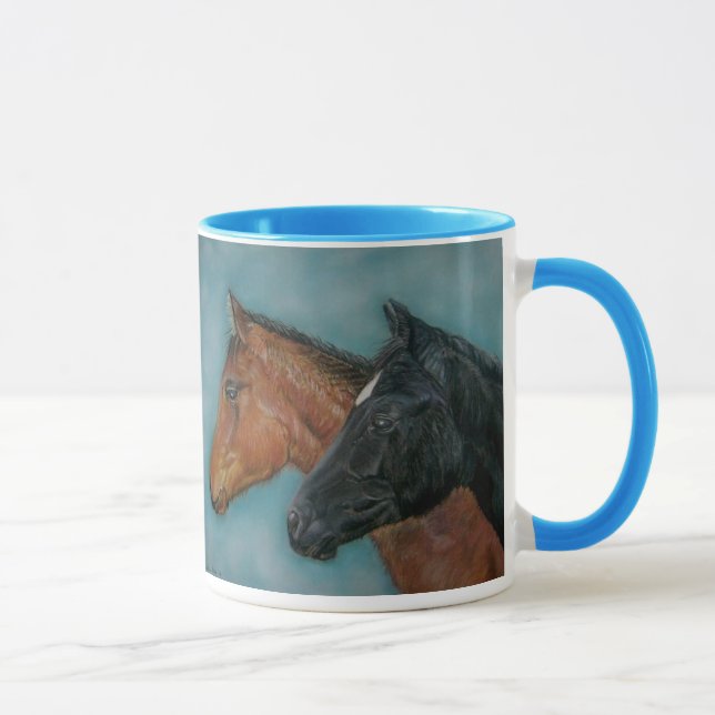 Tasse équine peinture de poulain noir renard brun renard (Droite)