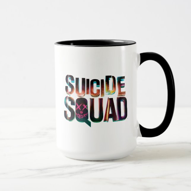 Tasse Équipe de suicide | Logo couleur brillant (Droite)