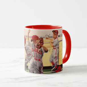 Tasse Équipe vintage De Baseball, Boys Roughhousing