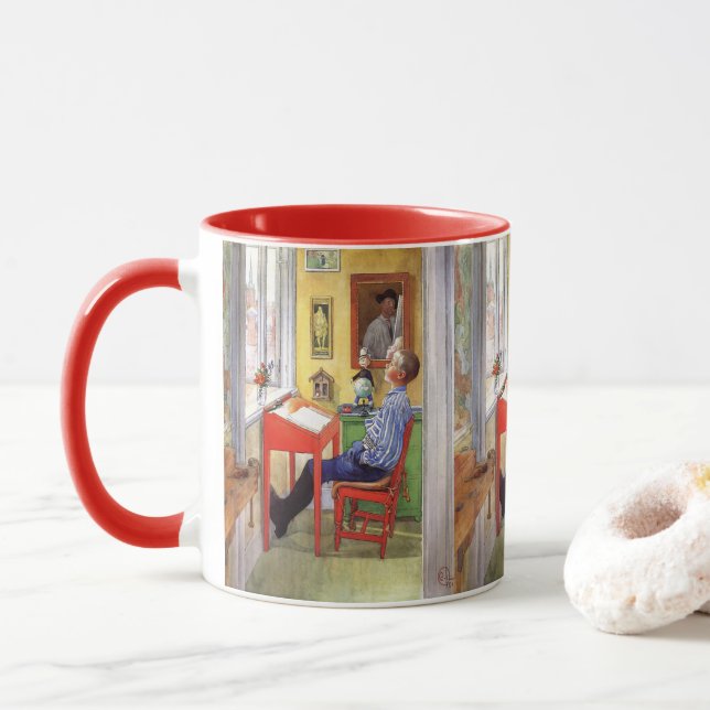 Tasse Esbjorn Faire ses devoirs par Carl Larsson (Avec donut)