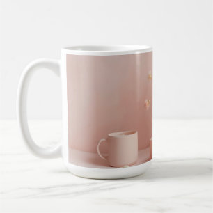 Tasse esthétique rose blush - Tasse fleurs séchées