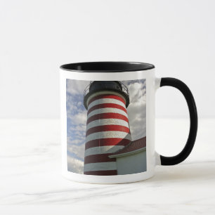Tasse États-Unis, Maine, Lubec. Phare de West Quoddy Hea
