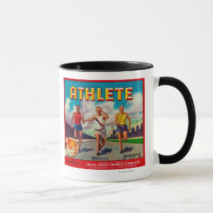 Tasse Étiquette de caisse d'agrume de marque d'athlète