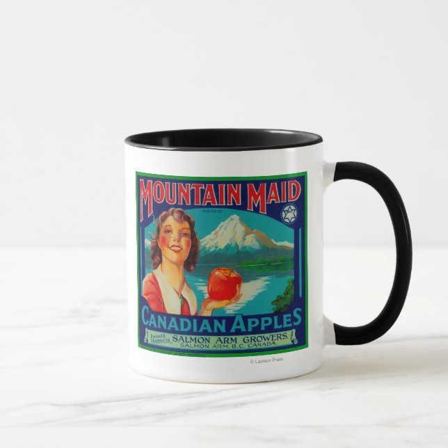 Tasse Étiquette de la pomme de bonne de montagne Canada (Droite)