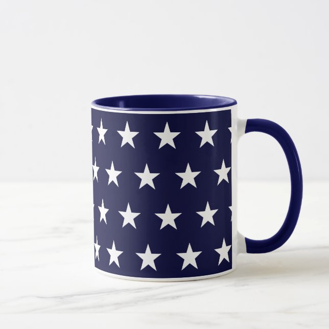Tasse Étoiles bleues marine et blanches (Droite)