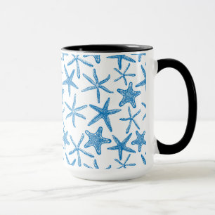 Tasse étoiles de mer en bleu