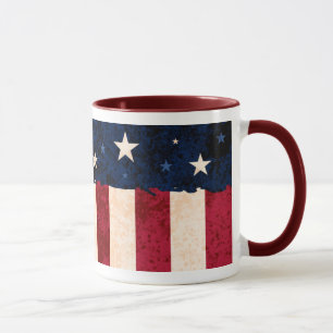 Tasse Étoiles et drapeau des Etats-Unis de style d'art