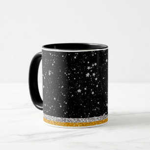 Tasse Étoiles noires d'argent