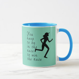 Tasse Être dans la course pour gagner la course