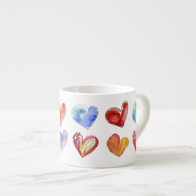 Tasse Expresso 12 Artsy-3 Coeurs d'Amour Espresso Mug (Devant droit)