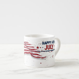 Tasse Expresso 4 juillet - Drapeau américain artistique éclabouss