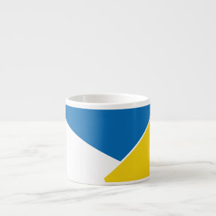 Tasse Expresso Abstrait bleu et jaune