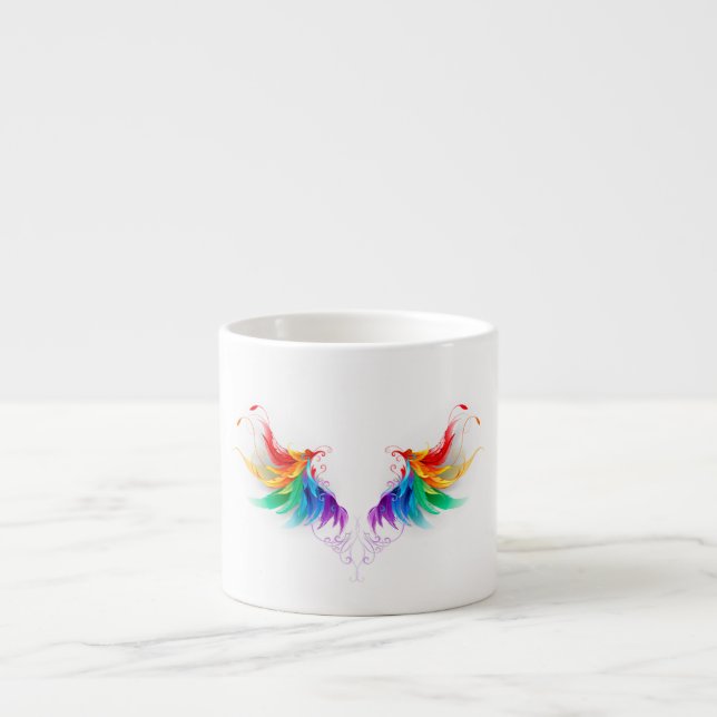 Tasse Expresso Ailes fluffy arc-en-ciel (Devant)