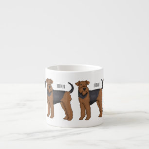 Tasse Expresso Airedale terrier dog cartoon