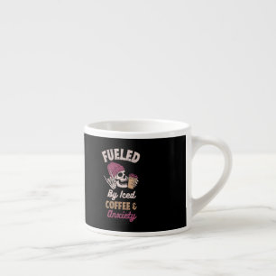 Tasse Expresso Alimenté Par Du Café Glacé Et De La Mug D'Anxiété