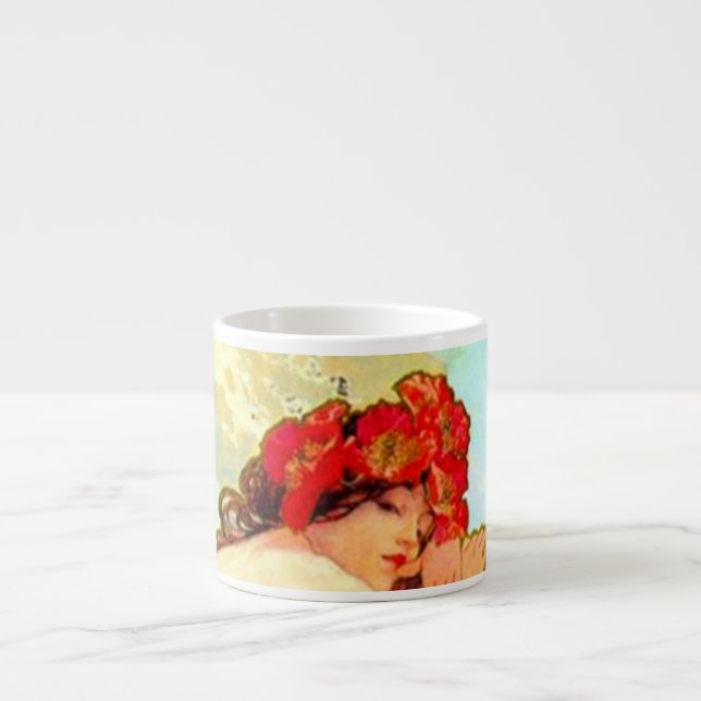 Tasse Expresso Alphonse Mucha Art Nouveau Été (Devant)