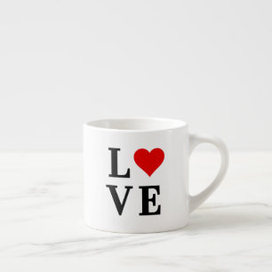Tasse Expresso Amour et Coeur Minimaliste Élégant