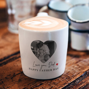 Tasse Expresso Amour personnalisé Papa   Cadeau de photo du coeur