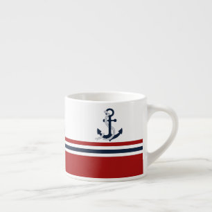 Tasse Expresso Ancre bleue Bleu Bleu blanc Bleu Bleu Rouge