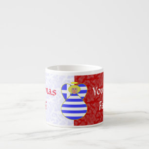 Tasse Expresso Ange Blond Grec Drapeau Rouge et Blanc Personnalis