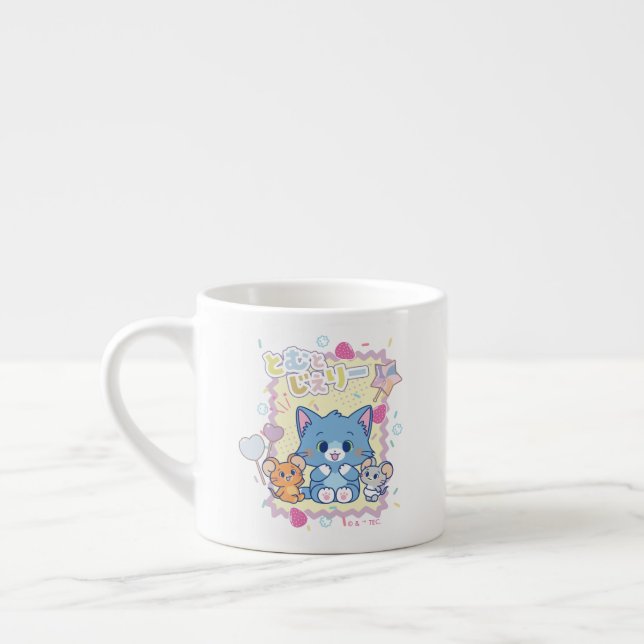 Tasse Expresso Anime Tom et Jerry Strawberry Fun (Gauche)