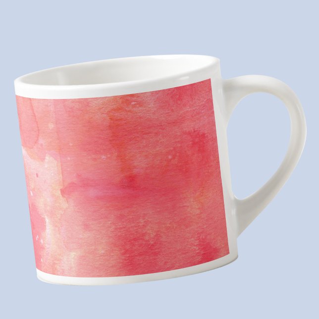 Tasse Expresso Aquarelle Abstraite rose chaud (Pink watercolor abstract  espresso cup)