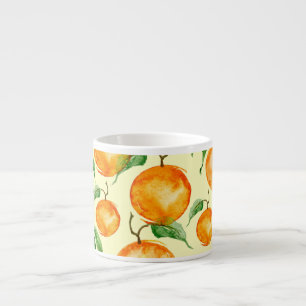 Tasse Expresso Aquarelle agrumes, motif tropical.