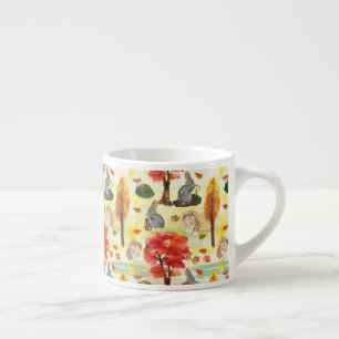 Tasse Expresso Aquarelle de lapin de bois