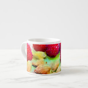 Tasse Expresso Aquarelle des framboises rouges en santé et des am