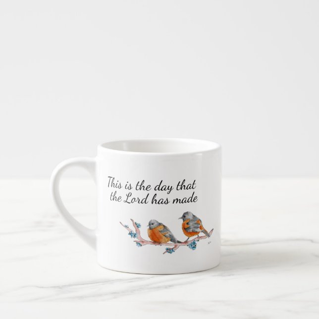 Tasse Expresso Aquarelle d'Oriole, "C'est le jour..." (Gauche)