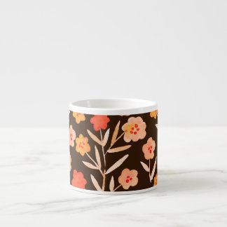 Tasse Expresso Aquarelle Florale : Texture tirée à la main