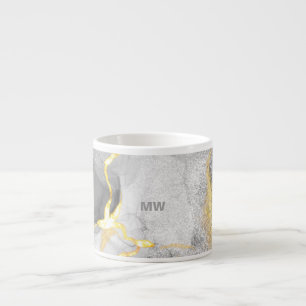 Tasse Expresso Aquarelle fumée gris et or Espresso Mug