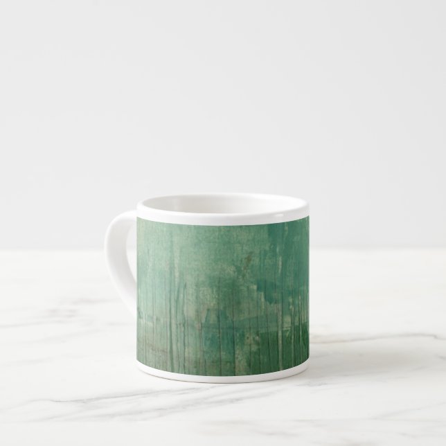 Tasse Expresso Aquarelle verte contemporaine (Devant gauche)