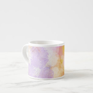 Tasse Expresso Aquarelles abstraites - arrière - plan orange