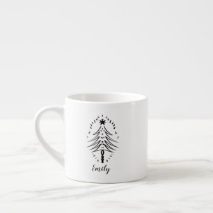 Tasse Expresso Arbre de Noël Doodles Encre artistique fantaisiste