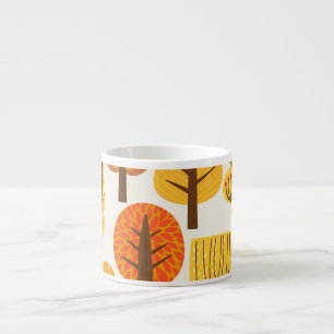 Tasse Expresso Arbres d'automne, motif sans soudure.