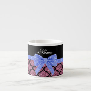 Tasse Expresso Arc bleu marocain de parties scintillantes roses