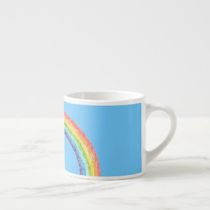 Tasse Expresso Arc en ciel et ciel bleu
