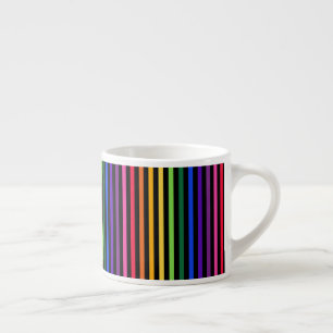 Tasse Expresso Arc-en-ciel et rayures noires