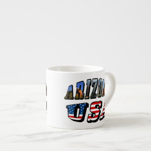 Tasse Expresso Arizona Picture et USA Flag Text