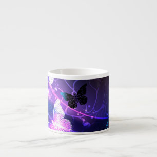 Tasse Expresso Arrière - plan avec papillons de nuit