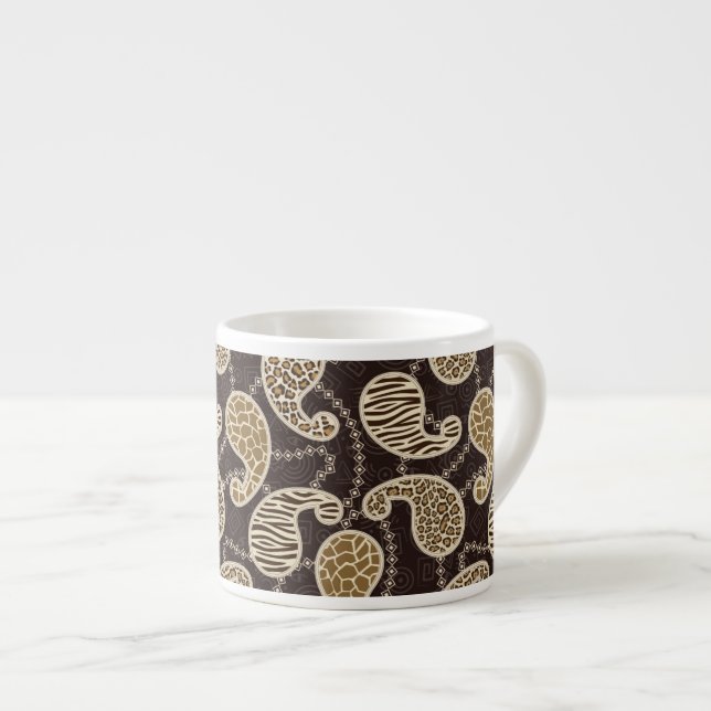 Tasse Expresso Arrière - plan de style de Paisley (Devant droit)