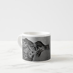 Tasse Expresso Arrière - plan en métal avec des dommages