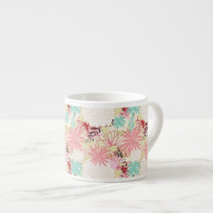 Tasse Expresso Arrière - plan floral 4