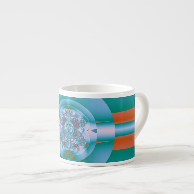 Tasse Expresso Art abstrait corail aquatique rétro-futuriste (Devant droit)